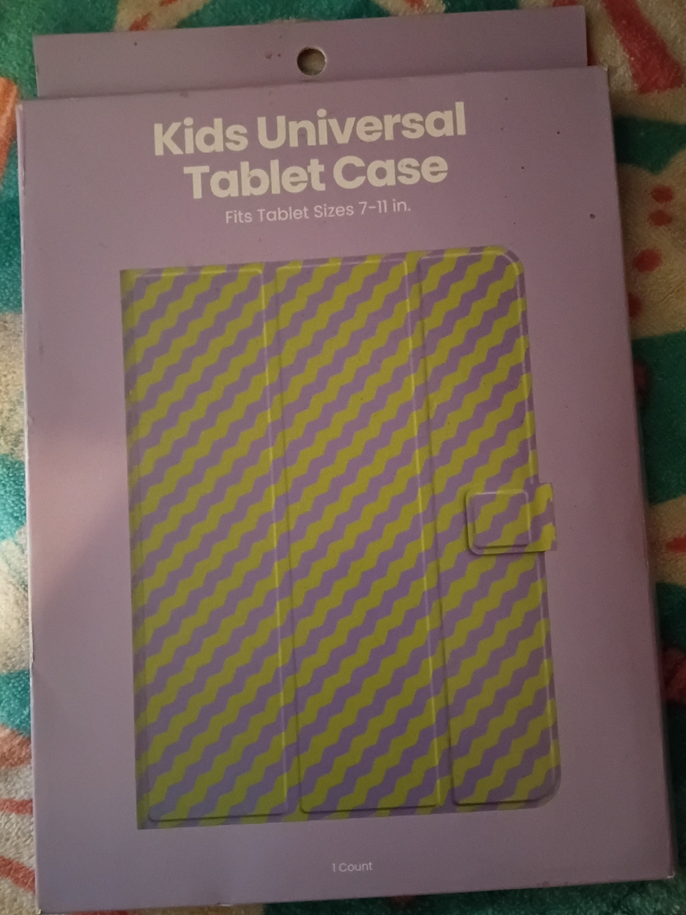 Kids Universal Tablet Case - Purple & Yellow Zigzag